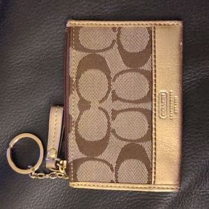 Coach card holder, key chain, zipper, brand new, never used